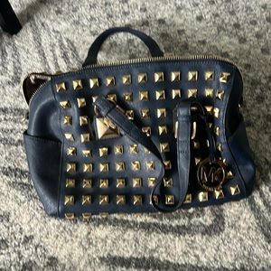 Michael Kors handbag (navy blue and gold)